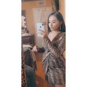 Snake print glitter dress